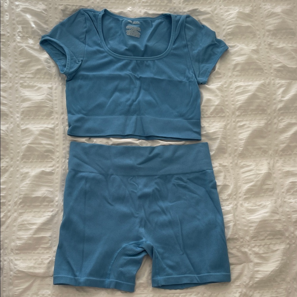 Wild Fable Sky Blue Ribbed Set - Picture 2 of 7